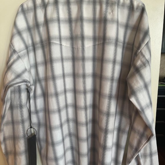 NWT Medium (fits L) Kollar white pocket flannel button down - Picture 4 of 6